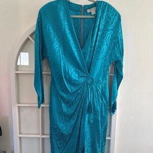 100% silk Draped Wrap Dress